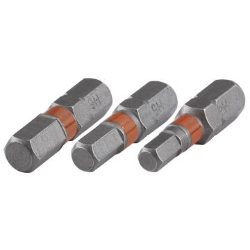 Set 3 bit inbus pentru insurubat Wolfcraft 1340000, 4-5-6, prindere E63, lungime 25 mm