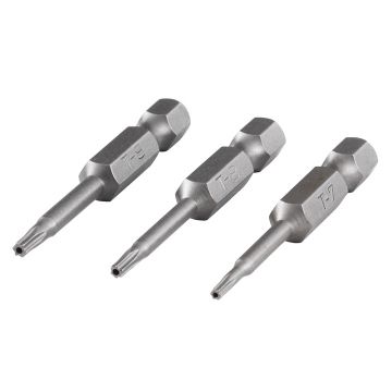 Set 3 biti siguranta Wolfcraft 1260000, TX7-8-9, lungime 50 mm, prindere E63