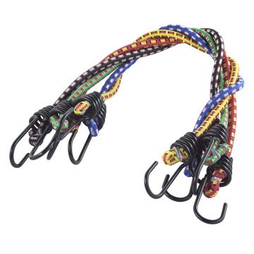 Set 5 corzi elastice cu carlige Wolfcraft 3293000, lungime 0.5 m