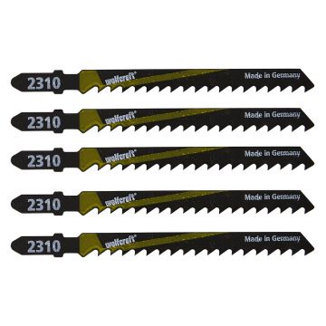Set 5 panze pentru fierastrau pendular Wolfcraft 2360000, prindere in T, pentru lemn, adancime taiere 50 mm