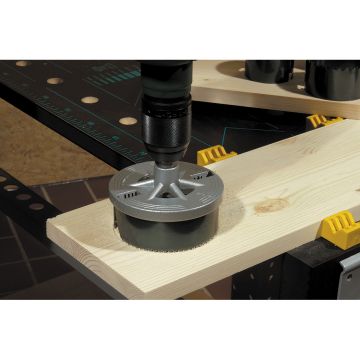 Set carote standard Wolfcraft 2162000, cu 5 carote cu diametre multiple: 60, 68, 74, 80, 95 mm, adancime de taiere 33 mm, tija hexagonala