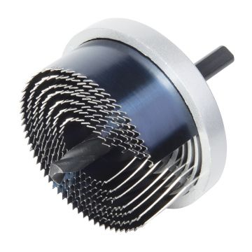Set carote standard Wolfcraft 2164000, cu 7 carote cu diametre multiple:25, 32, 38, 45, 50, 56, 62 mm, adancime de taiere 23 mm, tija triunghiulara