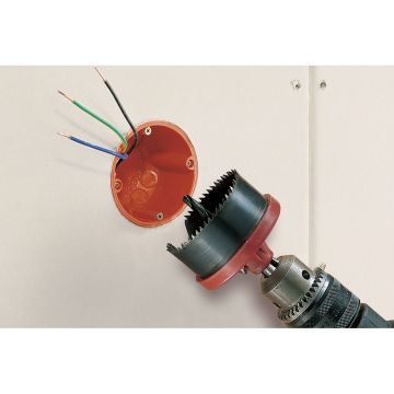 Set carote standard Wolfcraft 2169000, cu 3 carote cu diametre multiple: 40, 54, 65 mm, adancime de taiere 18 mm, tija cilindrica cu diametrul de 6 mm