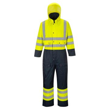 Combinezon captusit Portwest HiVis Contrast S485YNR4XL, culoare galben navy, marime 4XL