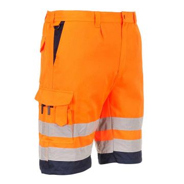 Pantaloni scurti polibumbac Portwest E043ONRXL, culoare portocaliu navy, marime XL