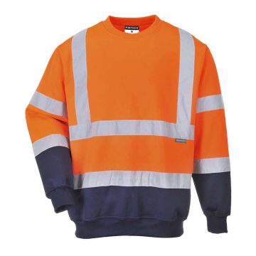 Tricou 2 tonuri Portwest Hi-Vis B306ONR4XL, culoare portocaliu bleumarin, marime 4XL