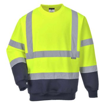 Tricou 2 tonuri Portwest Hi-Vis B306YNR4XL, culoare galben bleumarin, marime 4XL