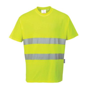 Tricou cu maneci scurte Portwest Cotton Comfort S172YERL, culoare galben, marime L