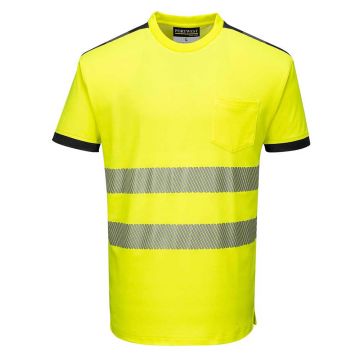 Tricou cu maneci scurte Portwest Hi-Vis S/S PW3 T181YBRXL, culoare galben negru, marime XL