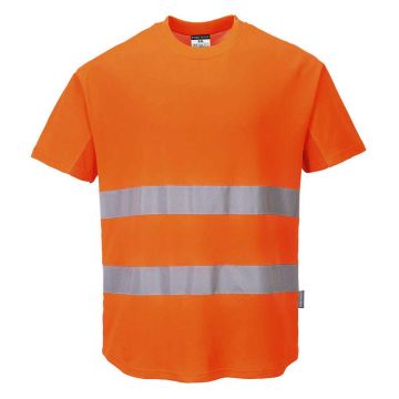 Tricou cu maneci scurte si plasa Portwest C394ORRM, culoare portocaliu, marime M