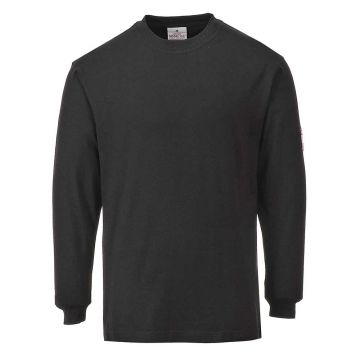 Tricou ignifug si antistatic cu maneca lunga Portwest FR11BKRXL, culoare negru, marime XL
