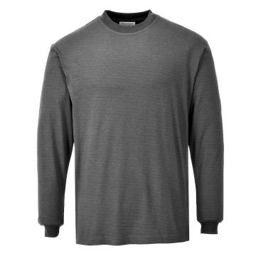 Tricou ignifug si antistatic cu maneca lunga Portwest FR11GRRXL, culoare gri, marime XL