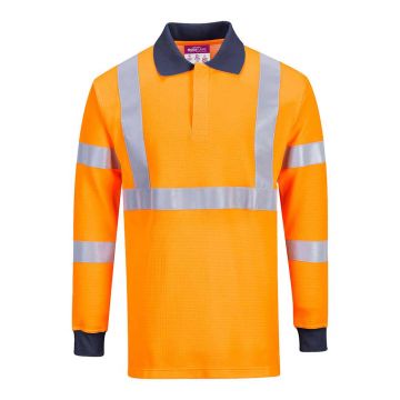 Tricou polo cu maneci lungi ignifug Portwest RIS FR76ORRXL, culoare portocaliu, marime XL