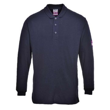 Tricou polo cu maneci lungi Portwest Flame Resistant Antistatic FR10NAR4XL, culoare bluemarin, marime 4XL