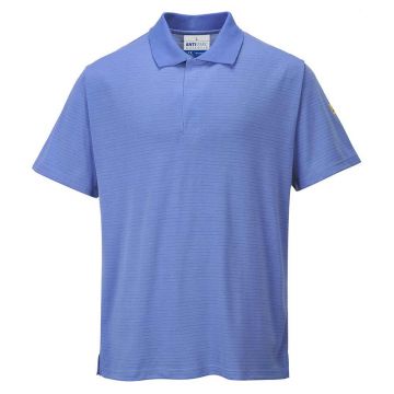 Tricou polo cu maneci scurte Portwest AS21HBRM, antistatic, ESD, culoare albastru deschis, marime M
