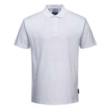 Tricou polo cu maneci scurte Portwest AS21WHRS, antistatic, ESD, culoare alb, marime S