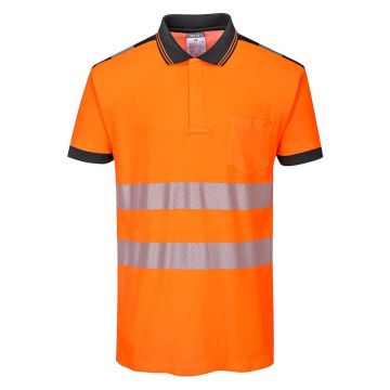 Tricou polo cu maneci scurte Portwest Hi-Vis PW3 T180OBR4XL, culoare portocaliu negru, marime 4XL