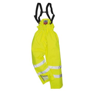 Pantaloni captusiti Portwest Bizflame Rain HiVis S781YERXL, culoare galben, marime XL
