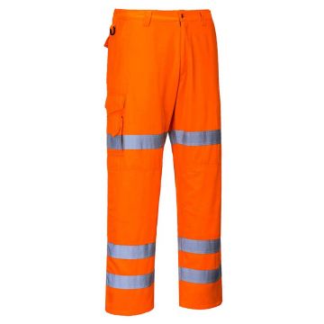 Pantaloni Portwest Combat HiVis RT49ORRXXL, culoare portocaliu, marime XXL, 3 benzi