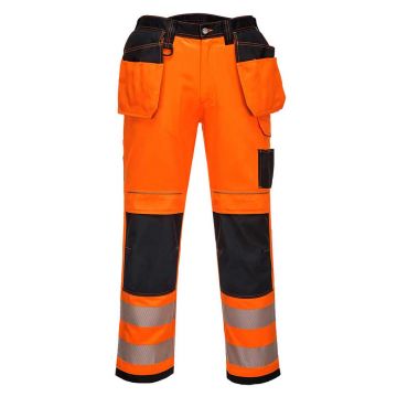 Pantaloni de lucru cu buzunare Hi-Vis Portwest T501OBS30, culoare portocaliu negru, marime 30, talie joasa