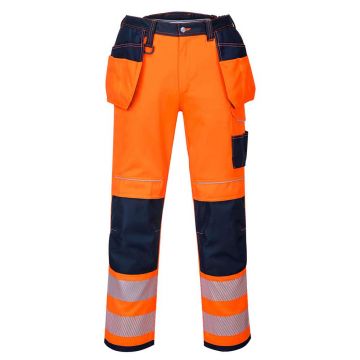 Pantaloni de lucru cu buzunare Hi-Vis Portwest T501ONR48, culoare portocaliu bleumarin, marime 48, talie normala