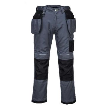 Pantaloni de lucru cu buzunare Portwest T602ZBR48, culoare gri negru, marime 48, talie normala