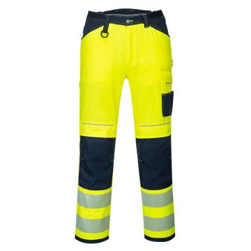 Pantaloni de lucru Hi-Vis Portwest PW340YNR28, culoare galben bleumarin, marime 28, talie normala
