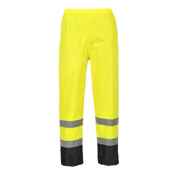 Pantaloni de ploaie Hi-Vis Portwest Classic Contrast H444YBRM, culoare galben negru, marime M, talie normala