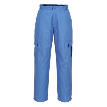 Pantaloni ESD antistatici Portwest AS11HBRXS, culoare bleu deschis, marime XS, talie normala