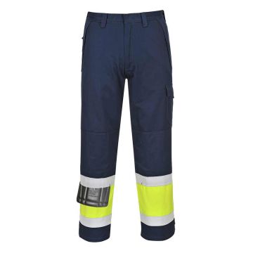 Pantaloni Hi-Vis Portwest Modaflame MV26YNRL, culoare galben bleumarin, marime L, talie normala