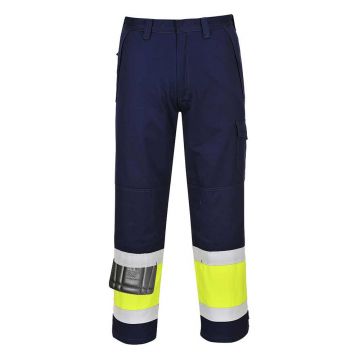 Pantaloni Hi-Vis Portwest Modaflame MV26YNTM, culoare galben bleumarin, marime M, talie inalta