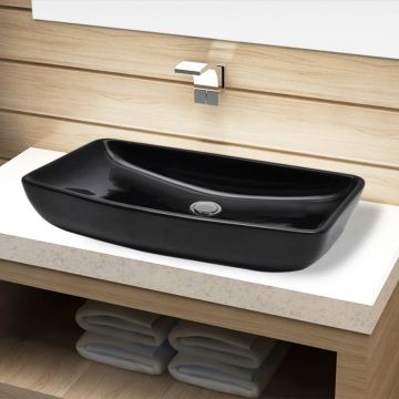 Chiuveta baie din ceramica, dreptunghiular, negru