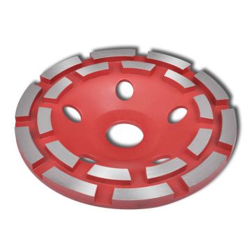 Disc diamantat tip cupa, cu doua randuri, 125 mm