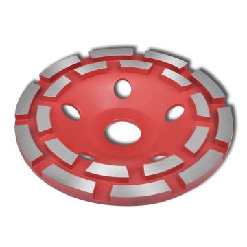 Disc diamantat tip cupa, cu doua randuri, 180 mm