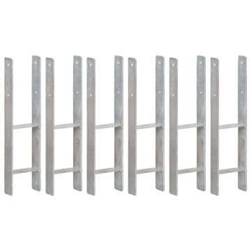 Gossi ancore de gard, 6 buc., argintiu, 14x6x60 cm, otel galvanizat