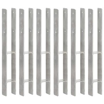 Gossi ancore de gard, 6 buc., argintiu, 7x6x60 cm, otel galvanizat