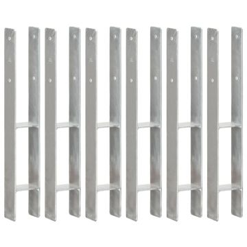 Gossi ancore de gard, 6 buc., argintiu, 8x6x60 cm, otel galvanizat