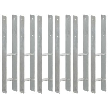 Gossi ancore de gard, 6 buc., argintiu, 9x6x60 cm, otel galvanizat