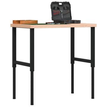 Gossi banc de lucru 100x60x(73-99,5) cm lemn masiv fag dreptunghiular