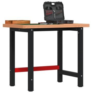 Gossi banc de lucru 100x60x83 cm lemn masiv fag, dreptunghiular