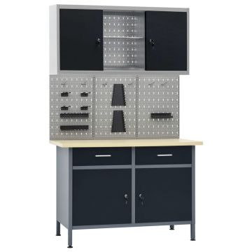 Gossi banc de lucru cu trei panouri de perete si un dulap