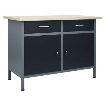 Gossi banc de lucru, negru, 120 x 60 x 85 cm, otel
