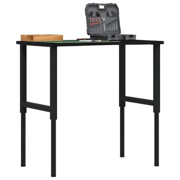 Gossi banc lucru maro 100x60x(71,5-98) cm lemn masiv stejar