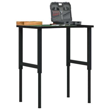Gossi banc lucru maro 80x60x(71,5-98) cm lemn masiv stejar