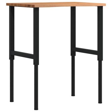 Gossi banc lucru maro 80x60x(71,5-98) cm lemn masiv stejar