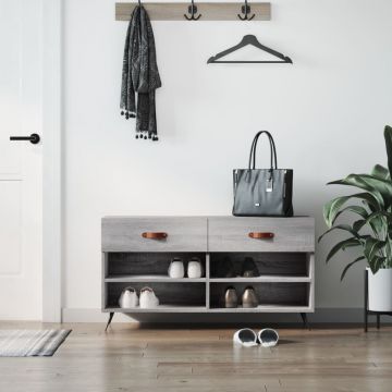Gossi banca de pantofi, gri sonoma, 102x35x55 cm, lemn prelucrat