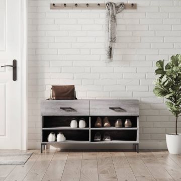 Gossi banca de pantofi, gri sonoma, 102x35x55 cm, lemn prelucrat