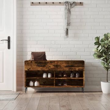 Gossi banca de pantofi, stejar fumuriu, 102x35x55 cm, lemn prelucrat