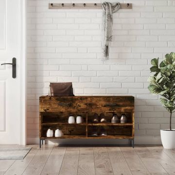 Gossi banca de pantofi, stejar fumuriu, 102x35x55 cm, lemn prelucrat