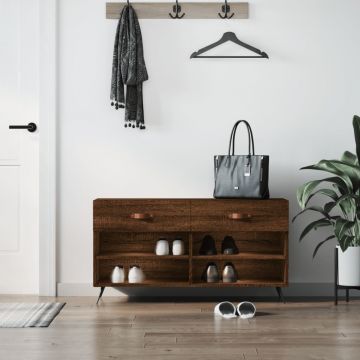 Gossi banca de pantofi, stejar maro, 102x35x55 cm, lemn prelucrat